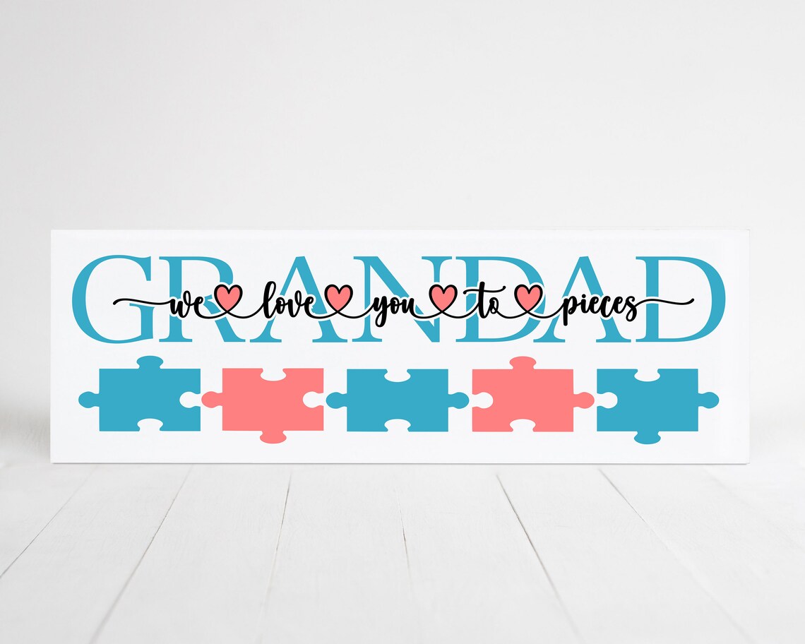Download Grandad We Love You to Pieces Svg Personalised Family Svg ...