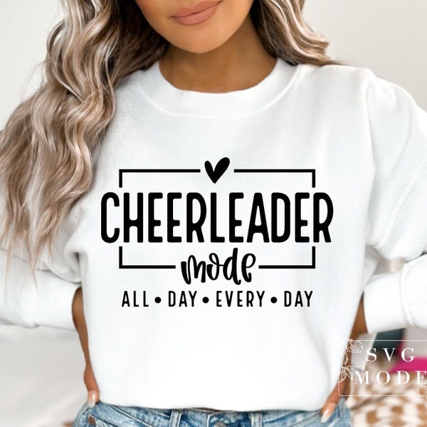 Cheerleader Mode SVG PNG, Cheerleader Svg, Cheer Mom Svg, Cheer Mom Shirt Svg, Cheer Life Svg, Mom Life Svg, Cheerleader Mom Svg, Mom Svg
