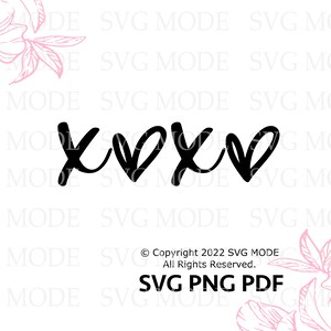 Hugs and Kisses SVG PNG PDF, Xoxo Svg, Heart Svg, Valentines Svg, Love ...