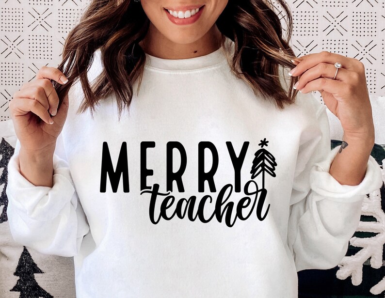 Merry Teacher SVG PNG PDF, Christmas Svg, Teacher Svg, Teacher ...