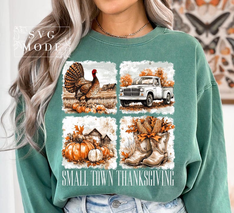 Thanksgiving PNG, Give Thanks Png, Retro Thanksgiving Png, Thankful Grateful Blessed Png, Small Town Thanksgiving Png, Turkey Day Png image 4