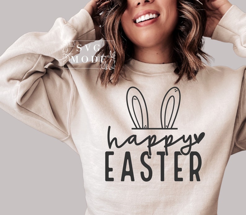 Happy Easter SVG PNG PDF, Easter Vibes Svg, Bunny Svg, Kids Easter Svg, Easter Shirt Svg, Easter Svg, Easter Squad Svg, Easter Bunny Svg imagem 1