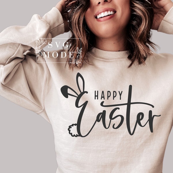 Happy Easter SVG PNG PDF, Easter Svg, Bunny Svg, Religious Easter Svg, Easter Shirt Svg, Easter Decor Svg, Hello Spring, Easter Bunny Svg