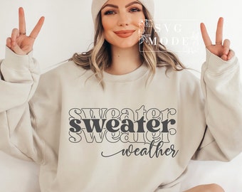 Suéter clima svg, otoño svg, otoño svg, camisa de otoño svg, temporada de calabaza svg, acción de gracias svg, hola otoño svg, Navidad svg, invierno svg