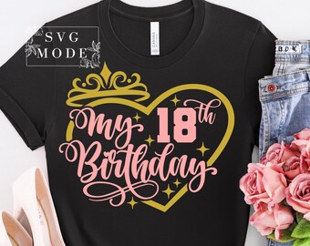 Finalmente 18 SVG PNG PDF, 18esimo compleanno in formato Svg, dolce 18 camicia in formato Svg, è il mio compleanno in formato Svg, festa del 18esimo compleanno in formato Svg, file del 18esimo compleanno per Cricut