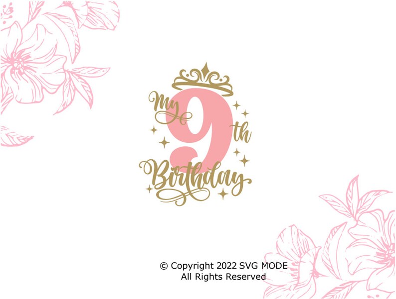 9th Birthday SVG PNG PDF , 9th Birthday Svg, Birthday Svg, 9th Birthday ...