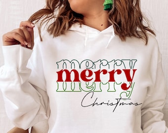 Merry Merry Merry Christmas SVG PNG PDF, Retro Christmas Svg, Vintage Holiday Svg, Vintage Christmas Svg, Christmas Jumper Svg, Winter Svg