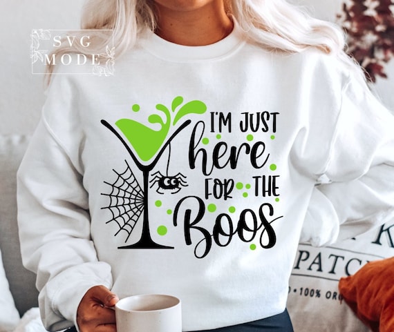 I’m Just Here for the Boos SVG PNG PDF, Funny Halloween Svg, Halloween Party Svg, Witch Svg, Halloween Shirt Design, Spooky Vibes Svg