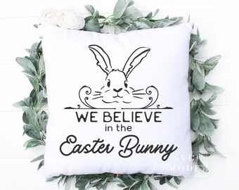 Creemos en el conejito de Pascua SVG PNG PDF, Pascua granja svg, Pascua rústica svg, feliz Pascua svg, hola primavera svg, conejito de Pascua svg