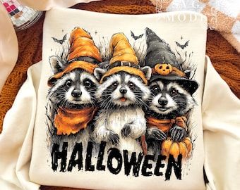 Raccoon Halloween PNG Retro Halloween Png Halloween Spooky Raccoon Png Spooky Halloween Png Trendy Halloween  Shirt Design Pumpkin Raccoon