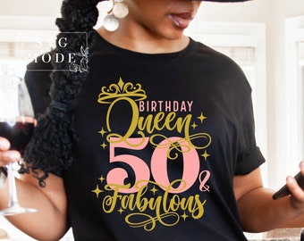Fifty And Fabulous SVG PNG, Hello Fifty Svg, 50th Birthday Svg, Birthday Queen Svg, It's My Birthday, 50th Birthday Shirt Svg, Birthday Svg