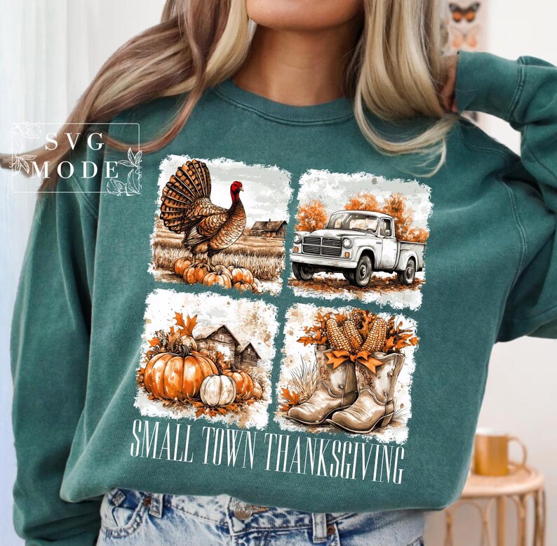 Thanksgiving PNG, Give Thanks Png, Retro Thanksgiving Png, Thankful Grateful Blessed Png, Small Town Thanksgiving Png, Turkey Day Png image 2