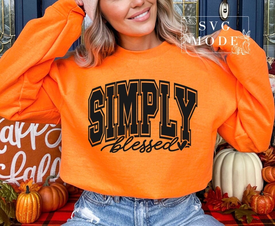 Simply Blessed SVG, Blessed Svg, Faith Svg, Christian Svg, Religious Svg, Jesus Svg, Inspirational Svg, Motivational Svg, Thanksgiving Svg