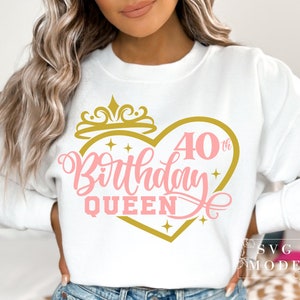 Forty And Fabulous SVG PNG, Hello Forty Svg, 40th Birthday Svg, Birthday Queen Svg, It&#39;s My Birthday, 40th Birthday Shirt Svg, Birthday Svg