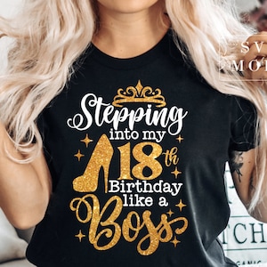Stepping Into My 18th SVG PNG, Finally 18 Svg, 18th Birthday Svg, It&#39;s My Birthday Svg, 18th Birthday Party Svg, 18th Birthday Queen Svg