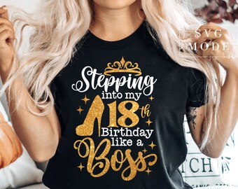 18 歳に突入 SVG PNG、ついに 18 歳 SVG、18 歳の誕生日 SVG、私の誕生日 SVG、18 歳の誕生日パーティー SVG、18 歳の誕生日の女王 SVG