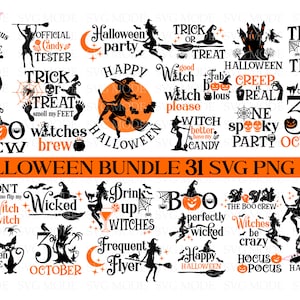 Halloween SVG Bundle, Halloween Svg, Happy Halloween Svg, Witch Svg, Halloween Vibes Svg, Trick or Treat Svg, Spooky Season Svg, Ghost Svg