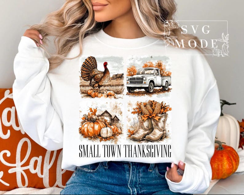 Thanksgiving PNG, Give Thanks Png, Retro Thanksgiving Png, Thankful Grateful Blessed Png, Small Town Thanksgiving Png, Turkey Day Png image 3