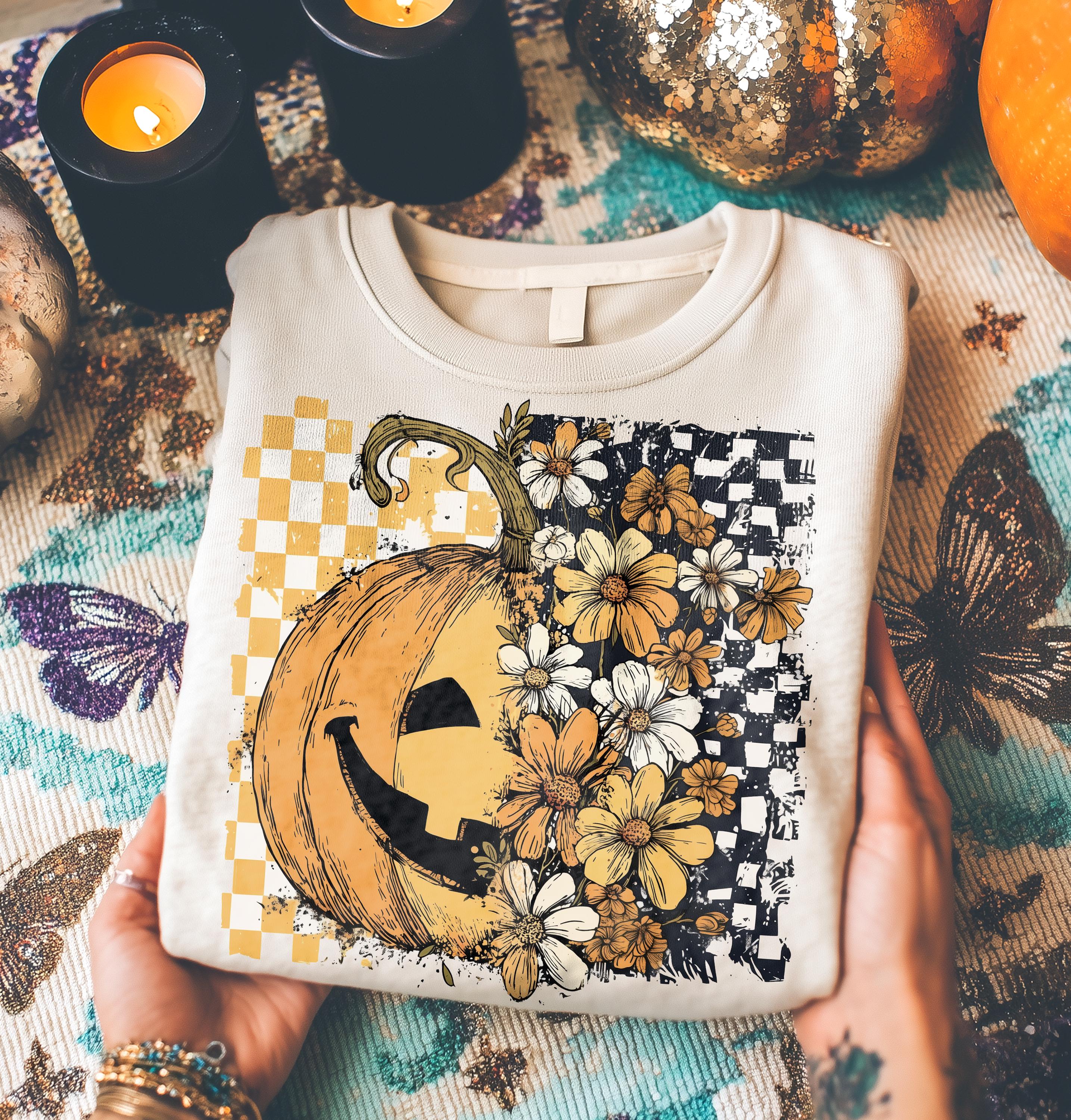Floral Pumpkin Png, Halloween Png, Spooky Season Png, Floral Fall Pumpkin Png, Fall Pumpkin Sublimation, Thanksgiving Png, Pumpkin Spice Png