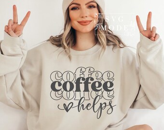 Coffee Addict SVG PNG PDF, Coffee Svg, Iced Coffee Addict Svg, Coffee Lover Svg, koffie helpt Svg, trendy Svg, grappige koffie Svg, Mom Life