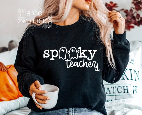 Spooky Teacher SVG PNG, Trick or Teach Svg, Funny Halloween Svg, Halloween Teacher Svg, Halloween Shirt Svg, Spooky Vibes Svg, Spooky Svg