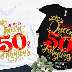 50 歳で素敵な SVG PNG、Hello Fifty SVG、50 歳の誕生日 SVG、誕生日の女王 SVG、私の誕生日、50 歳の誕生日シャツ SVG、誕生日 SVG