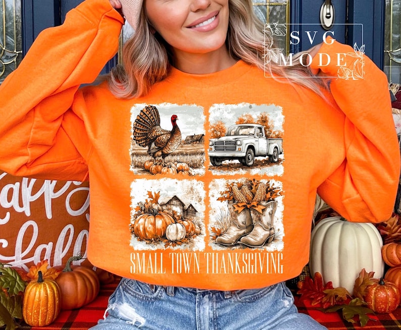 Thanksgiving PNG, Give Thanks Png, Retro Thanksgiving Png, Thankful Grateful Blessed Png, Small Town Thanksgiving Png, Turkey Day Png image 5