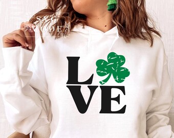 Love Shamrock SVG PNG PDF, Svg de chance, Svg de la Saint-Patrick, chemise de la Saint-Patrick, Svg de la Saint-Patrick, Svg irlandais, Svg de chemise porte-bonheur