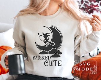 Malvagio carino Svg, Piccola strega Svg, Mamma di Halloween Svg, Halloween Svg, Mamma spettrale Svg, Vibrazioni da strega Svg, Divertente Halloween Svg, Camicia di Halloween