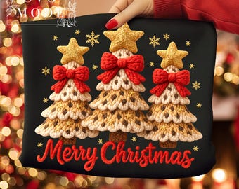 Leopard Yarn Christmas Tree PNG, Winter Holiday Sublimation (Digital Download)