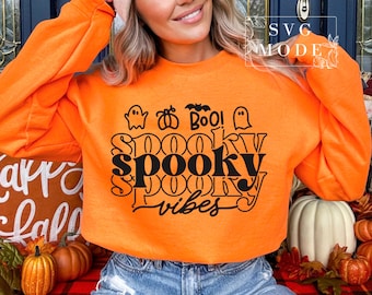 Spooky Vibes SVG PNG, Halloween Vibes Art Print, Hexe Vibes Art Print, gruseliges Mädchen svg, gruselige Saison svg, Halloween svg, Halloween-Shirt svg