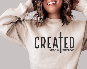 Created With a Purpose SVG PNG PDF, Christian Svg, Self Love Svg, Easter Svg, Worthy Svg, You Matter Svg, Religious Svg, Faith Svg,Jesus Svg