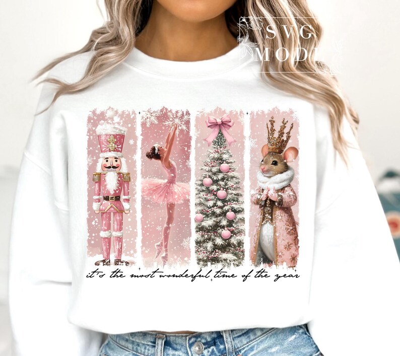 Nussknacker Png, Retro Nussknacker, Preppy Weihnachten Png, Nussknacker Ballett Png, Rosa Weihnachten Png, Weihnachten Girly Png, Retro Weihnachten Png Bild 2