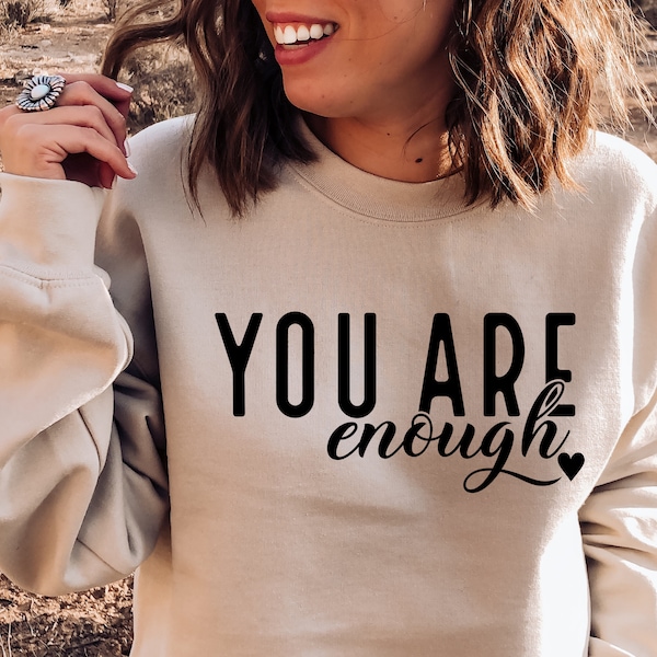 You Are Enough SVG PNG PDF, Inspirational Svg, Positive Quote Svg, Mental Health Svg, Positive Svg, Motivational Svg, Self Love Svg