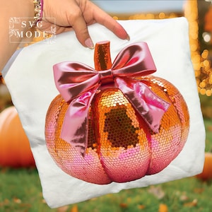 Sequin Ball Pumpkin PNG, Disco Ball Pumpkin Png, Thanksgiving Png, Coquette Pumpkin Png, Pumpkin Patch Girly Png, Pumpkin Season Png