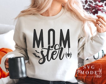 Momster Halloween SVG, Spooky Mama Witchy Vibes (digitale download)