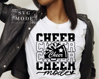 Cheer Mode SVG PNG, Cheerleader Svg, Team Spirit Svg, Cheer Squad Shirt Svg, Cheer Mom Svg, Cheer Life Svg, Cheerleading Svg, Cheer Svg