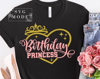 Birthday Princess SVG PNG PDF, Birthday Girl Svg, Birthday Svg, Happy Birthday Svg, Crown Svg, Princess Svg, Birthday Princess T-Shirt Svg