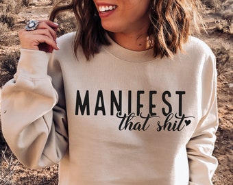 Manifest That Shit SVG PNG PDF, Law of Attraction Svg, positief citaat Svg, manifestatie Svg, positieve Svg, motiverende Svg, zelfliefde Svg