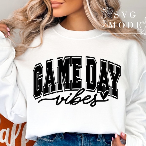 Game Day Vibes SVG PNG PDF, Game Day Svg, Football Svg, Game Day T-Shirt, Football Mom Svg, Sports T-Shirt Svg, Game Day Vibes T-Shirt Svg