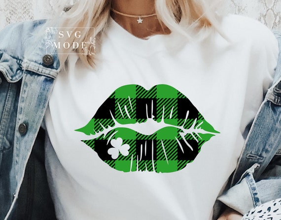 Lips With Clover SVG PNG PDF, St Patricks Kiss Svg, Lucky Svg, St Patricks Day Svg, St Patricks Shirt, Irish Svg, Funny St Patricks Day Svg