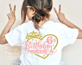 Six Years old Birthday Mermaid SVG, It’s my 6th Birthday Girl Party Svg, 6th Birthday Mermaid Svg, Mermaid Tail Svg, Cutting Svg Png