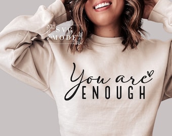Sie sind genug SVG PNG PDF, inspirierende Ohrringe, positive Zitat Illustration, psychische Gesundheit Illustration, positive Illustration, motivierende Illustration, Selbstliebe Illustration