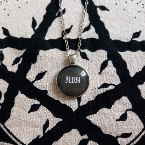 BLEGH necklace black, can I get a blegh, hardcore, hardcore necklace, metal head, knocked loose, arf arf, unisex alt jewellery, architects