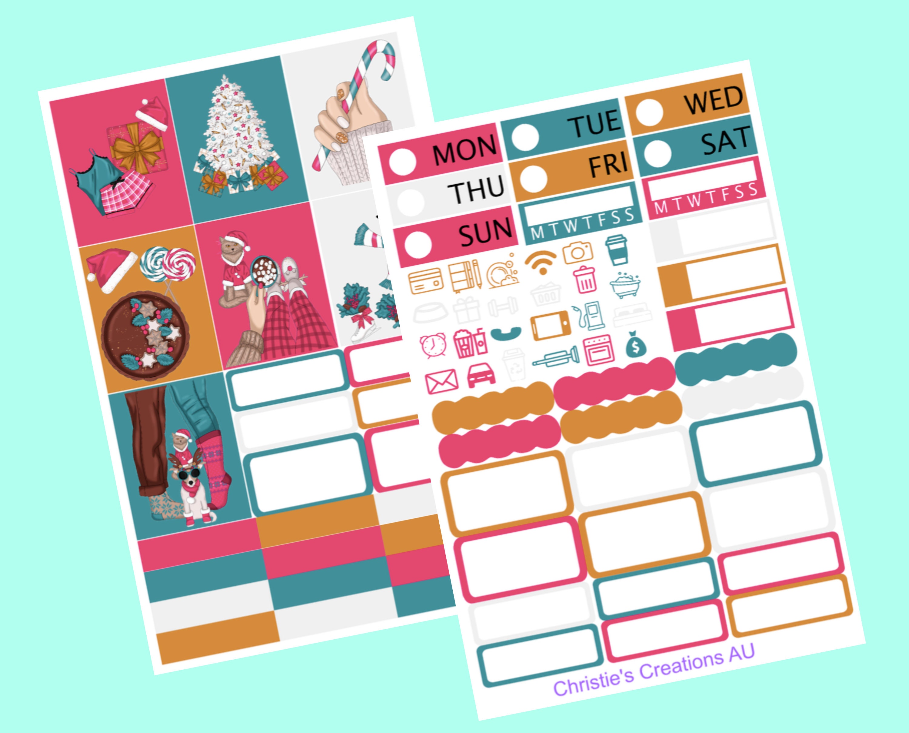Stickers Paper Country Christmas B6 Planner Sticker Kit etna.com.pe