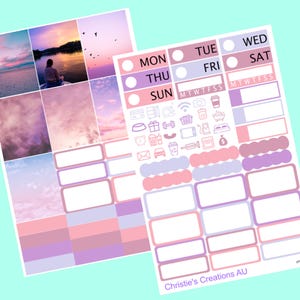 pink sunset - Sticker Planner Kit, Mini Sticker Kit, Standard Vertical Kit, Planner Stickers, B6 Sticker Kit