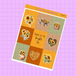 sunflowers - Full Weekly Kit, Vertical Planner Sticker Kit, Functional Stickers, A La carte, Build a kit
