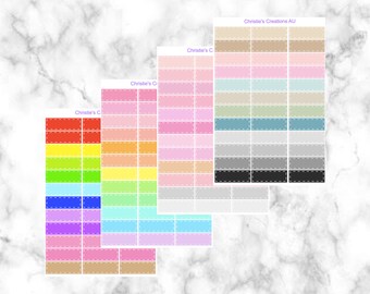 Quarter box with dashes - Functional Stickers, Planner Stickers, Rainbow, Pastel, Colour Coding Stickers, Organisational, Quarter Box, Label