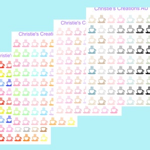 coffee cup icons - Multi Colour, Functional, Mini Icons, Small Icons, Planner Sticker Icons, Planner Icons