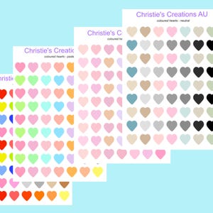 coloured hearts icons - Multi Colour, Functional, Mini Icons, Small Icons, Planner Sticker Icons, Planner Icons